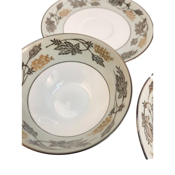 Noritake China Japan 5497 Gold & Silver leaf berry Teacup & Saucer Set - Picture 5 of 9